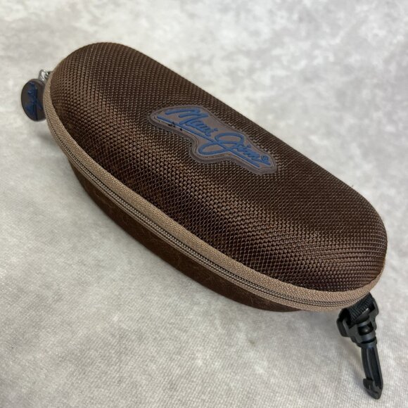 Maui Jim Hard Brown Sunglasses Glasses Zipper Clamshell Sport Clip Case Only - Picture 1 of 7